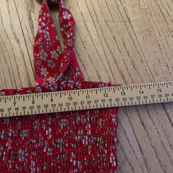 Max Studio Womens Floral Smocked Sleeveless Maxi Dress Red Nordstrom XS - Picture 8 of 8